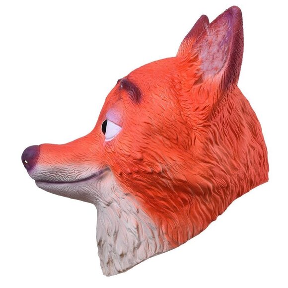 Orange Zootopia Fox Manga Costume Latex Rubber Horror Scary Mask Halloween Party - Picture 4 of 7